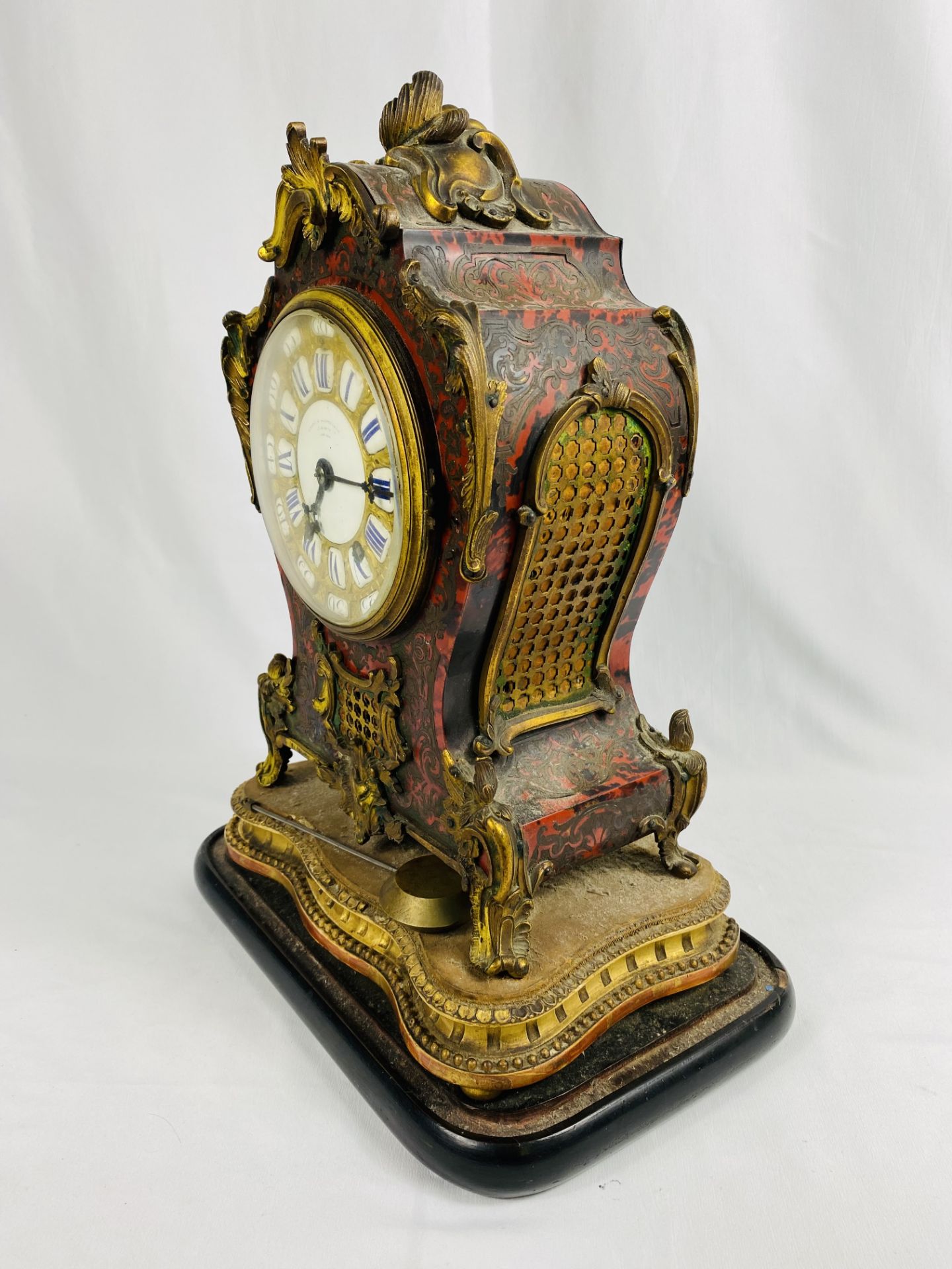 Victorian boulle work clock - Image 5 of 7