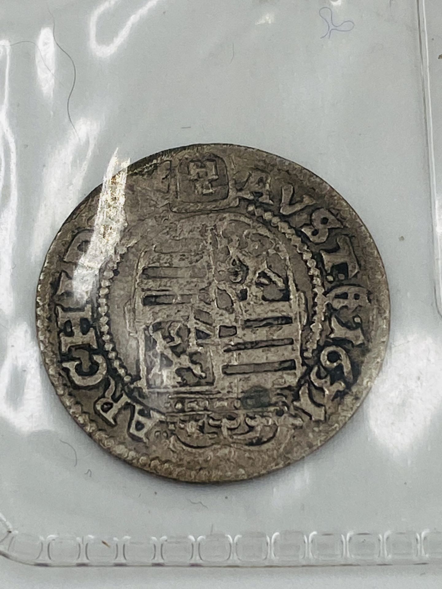 William III 1697 silver sixpence; together with two other coins - Image 3 of 5