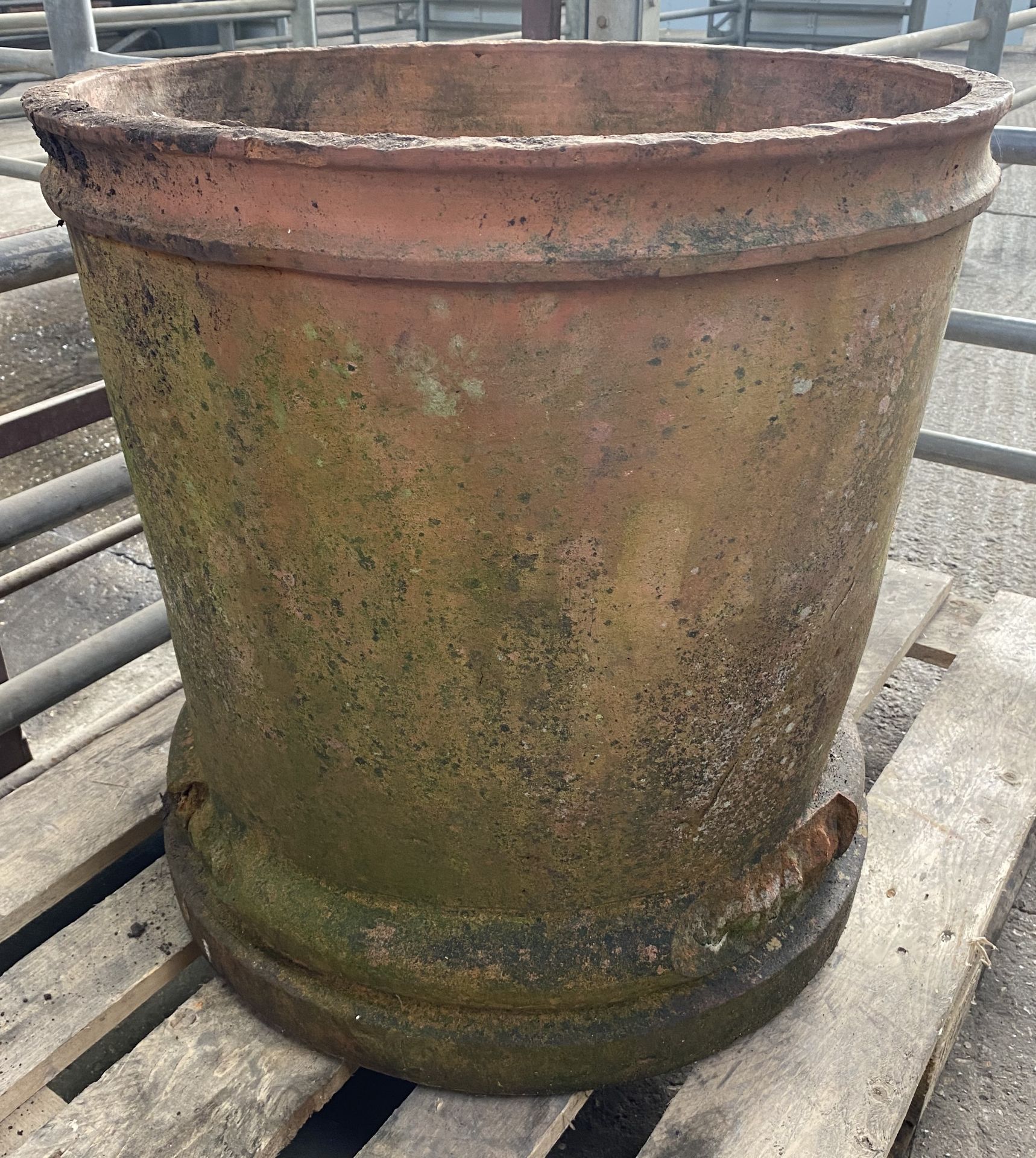 Round terracotta pot. From the Estate of Dame Mary Quant