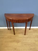 Mahogany demi lune fold top table