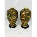 Pair of Satsuma style vases