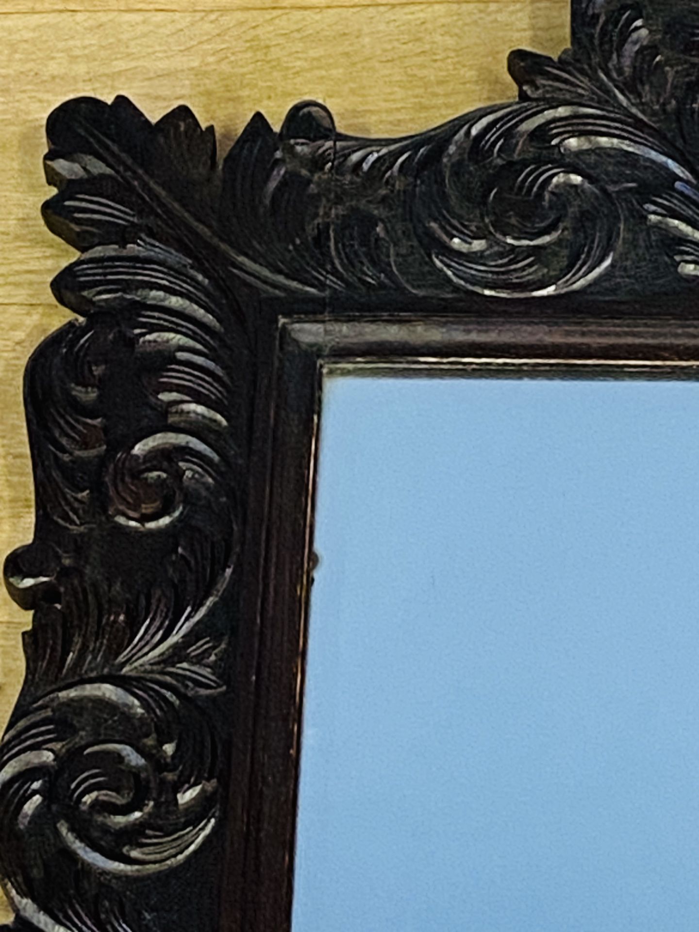 Carved oak wall mirror - Image 4 of 5