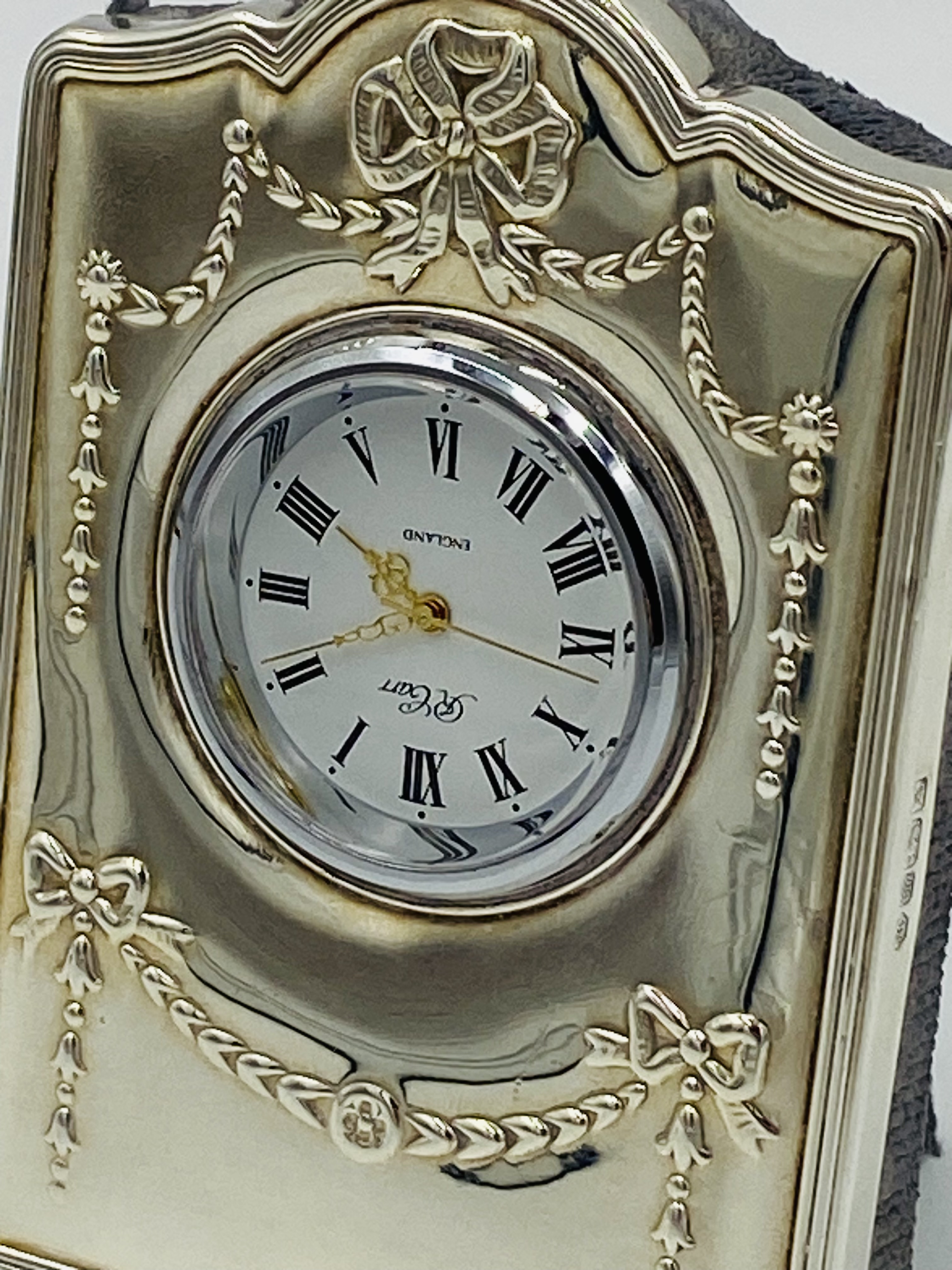 Two silver cups and a silver framed clock - Image 6 of 6