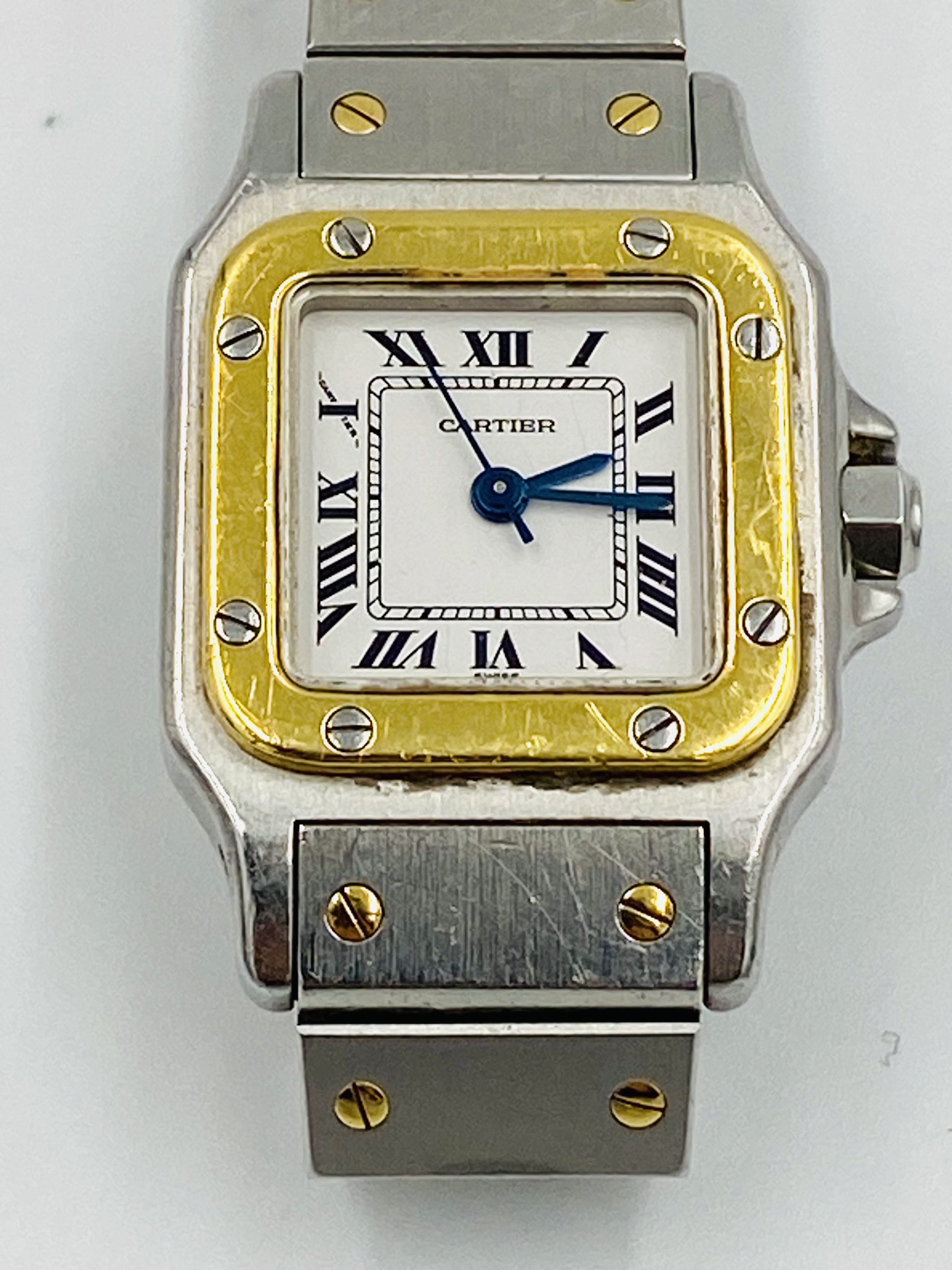 Cartier gold and stainless steel Tank automatic wristwatch - Image 3 of 7