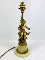 Gilt brass table lamp on onyx base