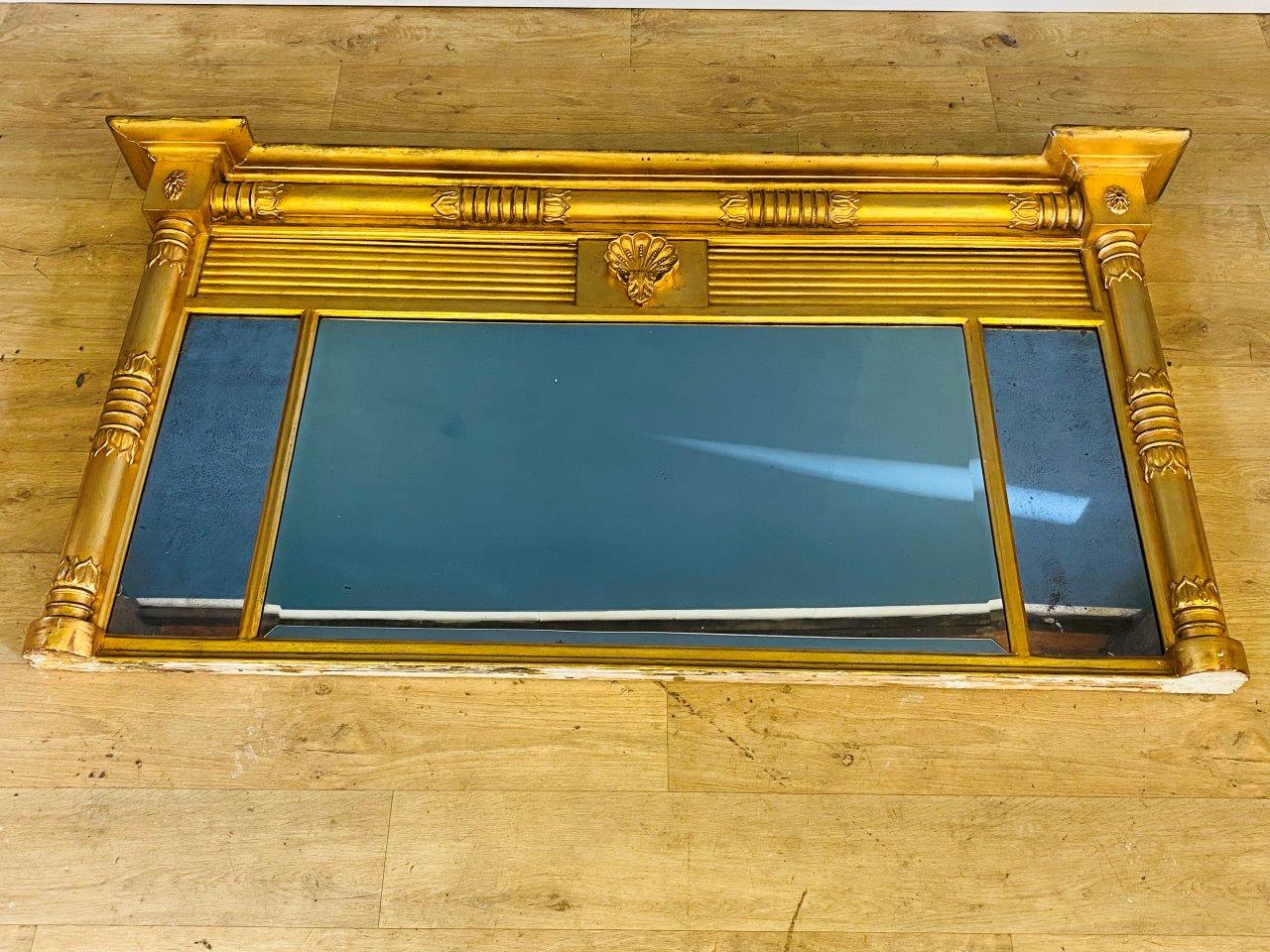 Victorian gold painted oak overmantel mirror - Image 2 of 4