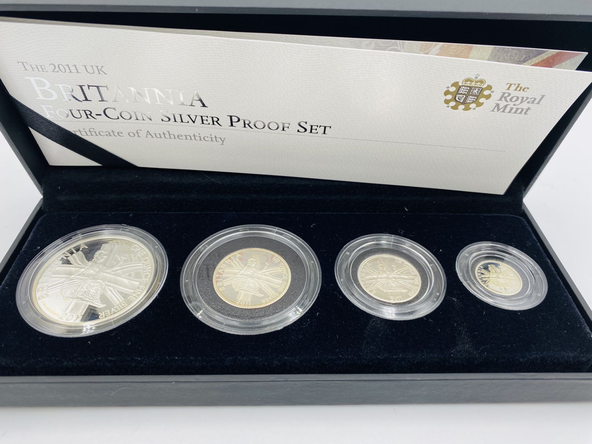 Royal Mint 2011 Britannia four coin silver proof set - Image 3 of 3