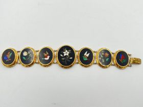 19th century pietra dura gold bracelet