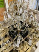 Lead crystal five branch chandelier