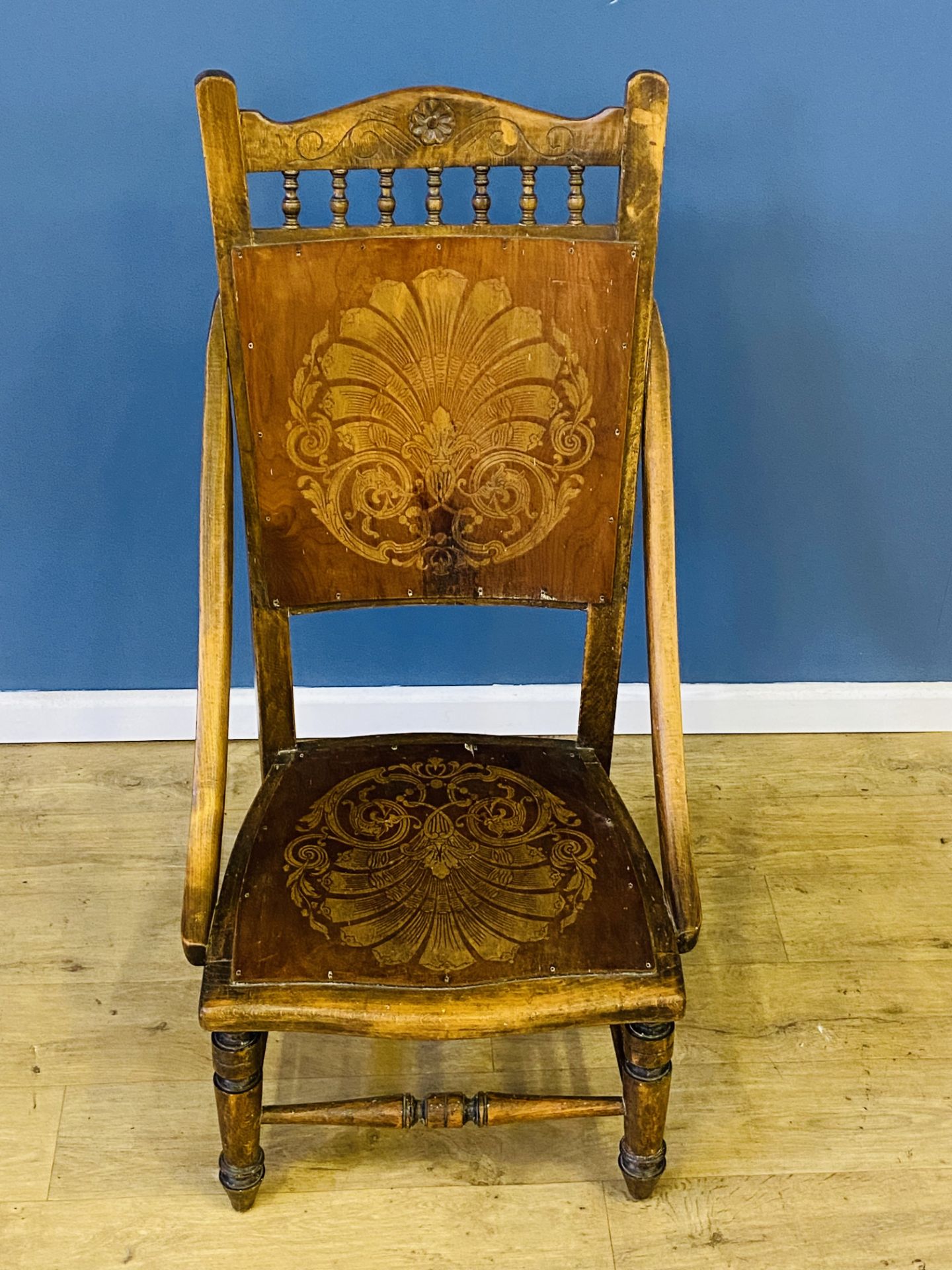 Mahogany chair with plywood seat and back - Image 2 of 4