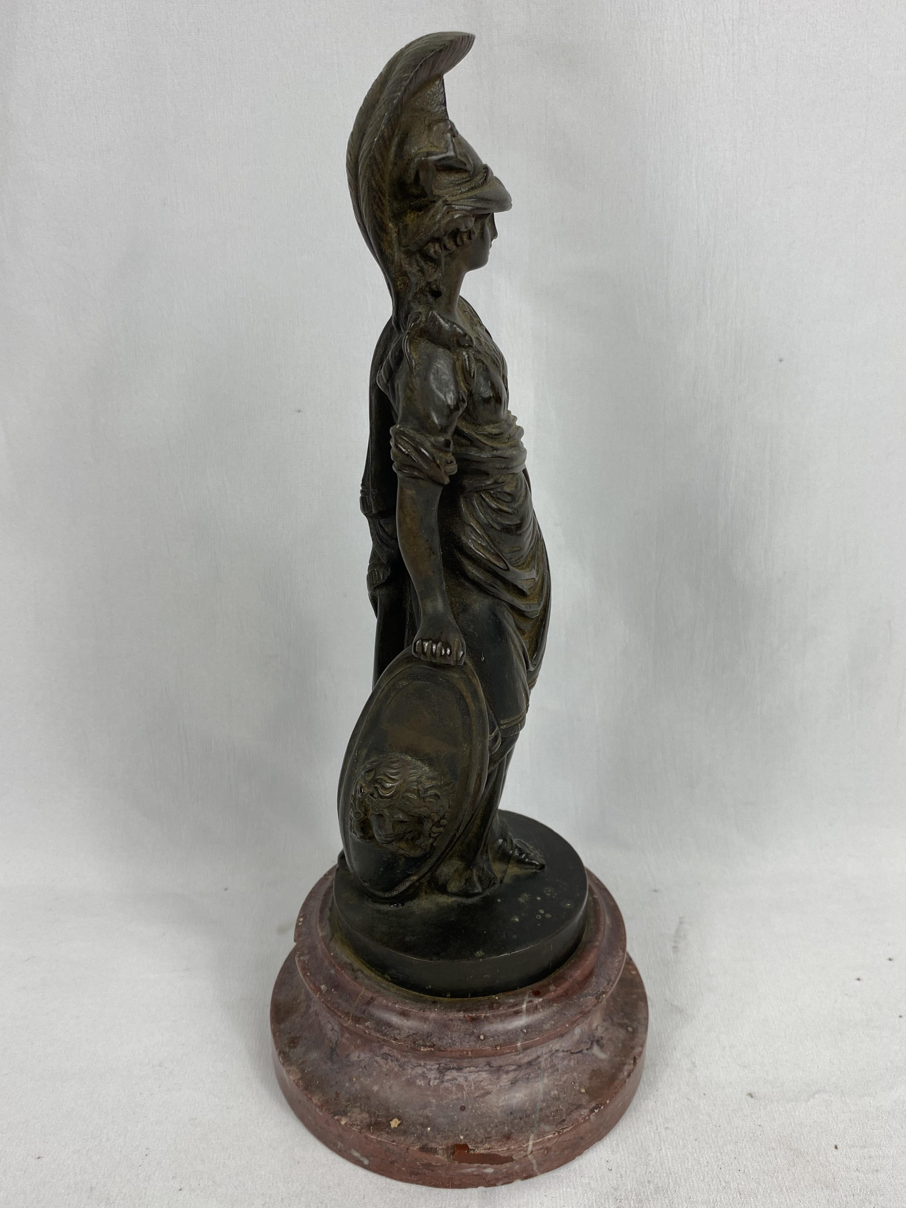 Bronze figurine of Athena on marble base. From the Estate of Dame Mary Quant - Image 3 of 4