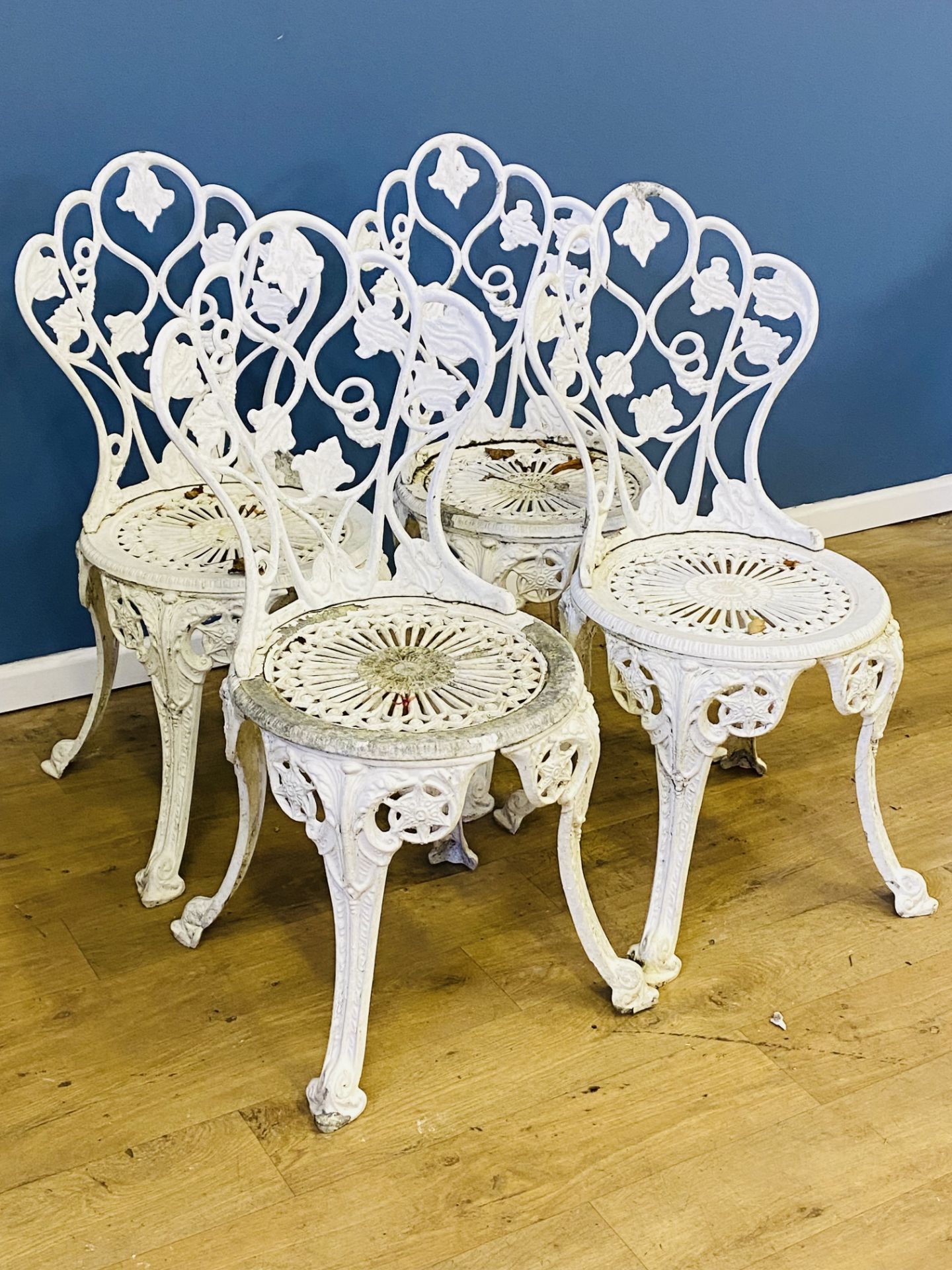 Set of four cast metal garden chairs. From the Estate of Dame Mary Quant - Image 2 of 4