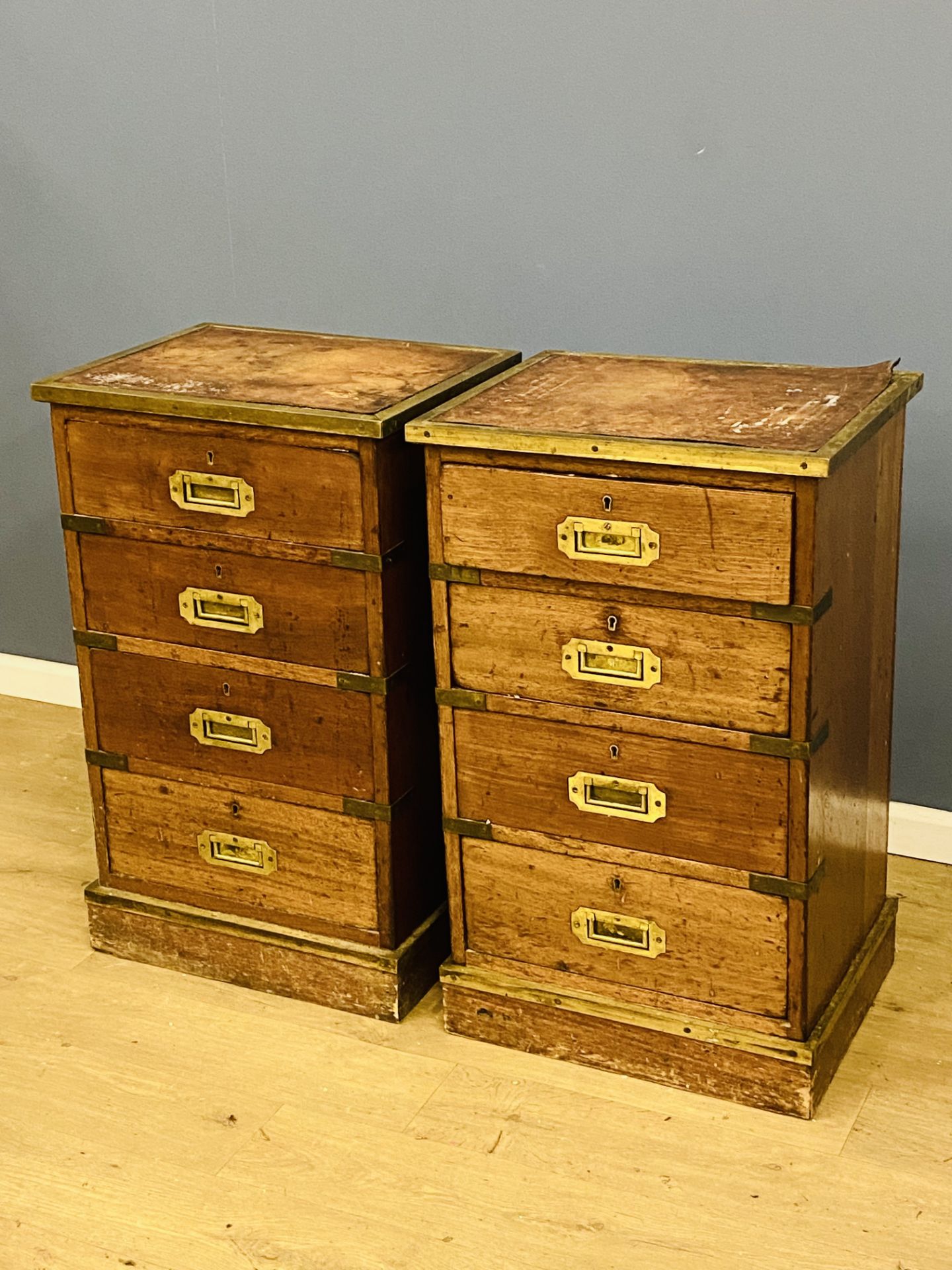 Pair of campaign style bedroom cabinets. From the Estate of Dame Mary Quant - Image 2 of 4