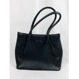 Tod's black leather shopper bag