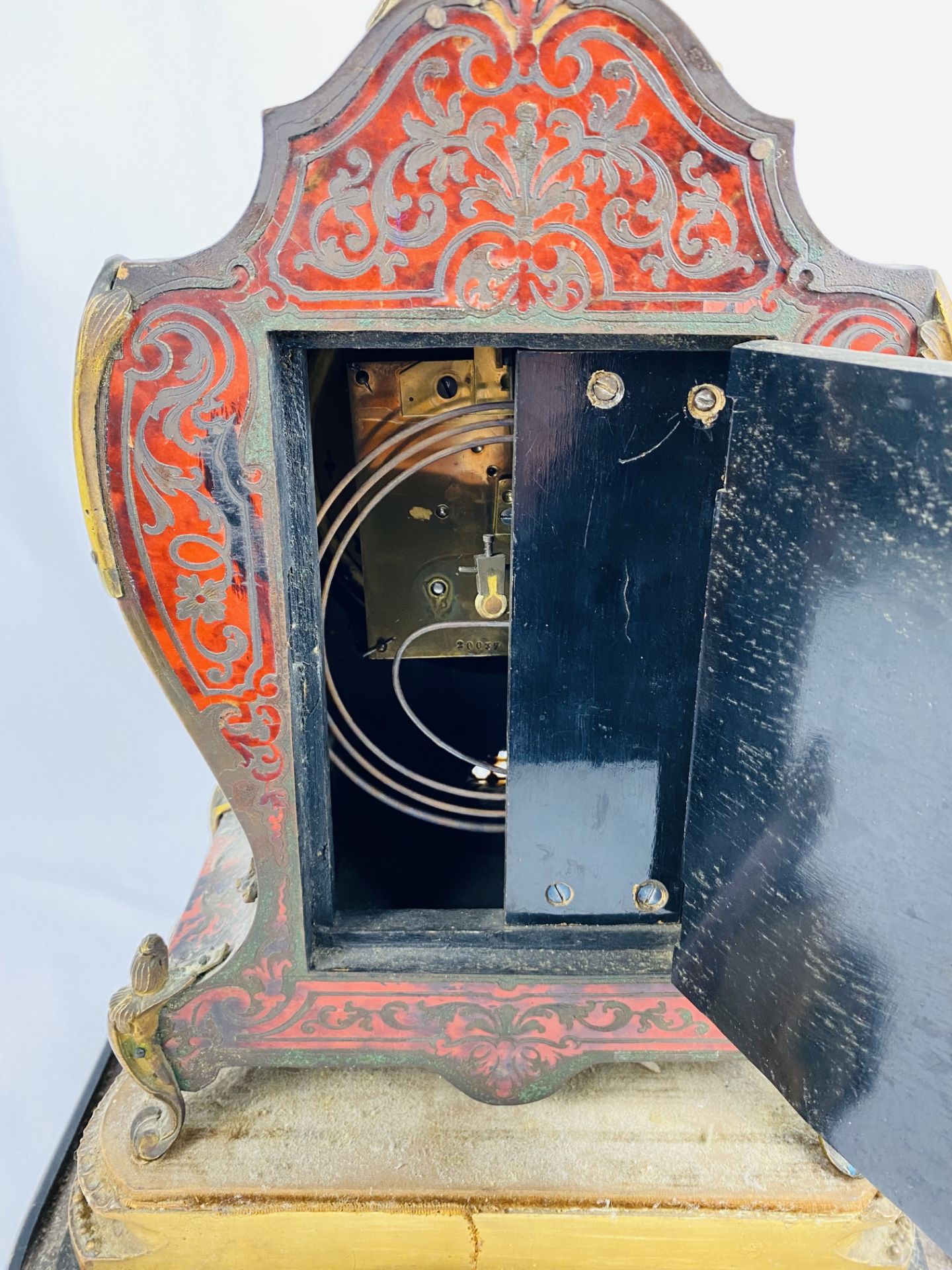 Victorian boulle work clock - Image 7 of 7