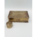 Silver cigarette box with inscription to lid, Birmingham 1927. From the Estate of Dame Mary Quant