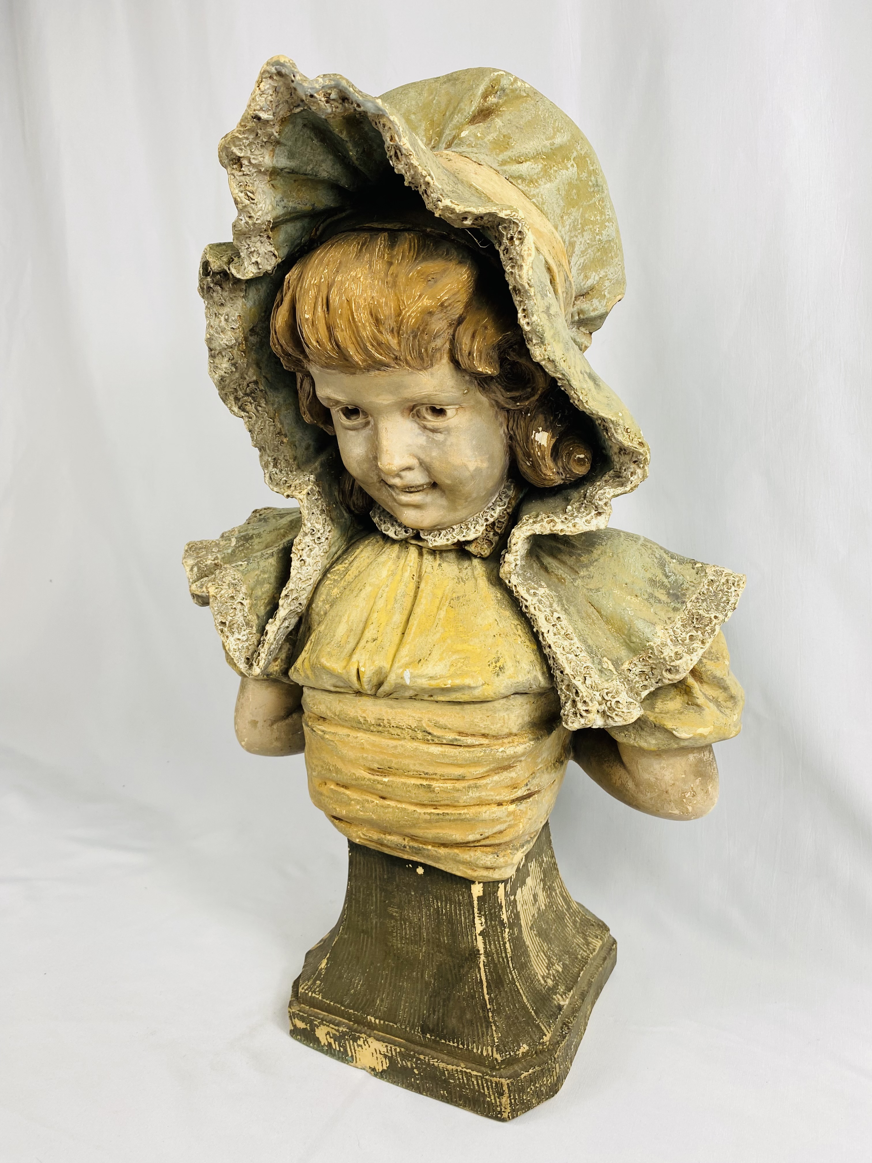 Pottery bust of an Edwardian girl. From the Estate of Dame Mary Quant - Image 2 of 4