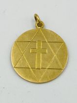 18ct gold religious pendant