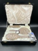 Silver backed dressing table set