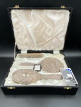 Silver backed dressing table set