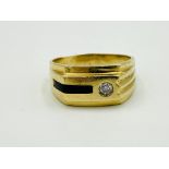 14ct gold ring, set with a diamond