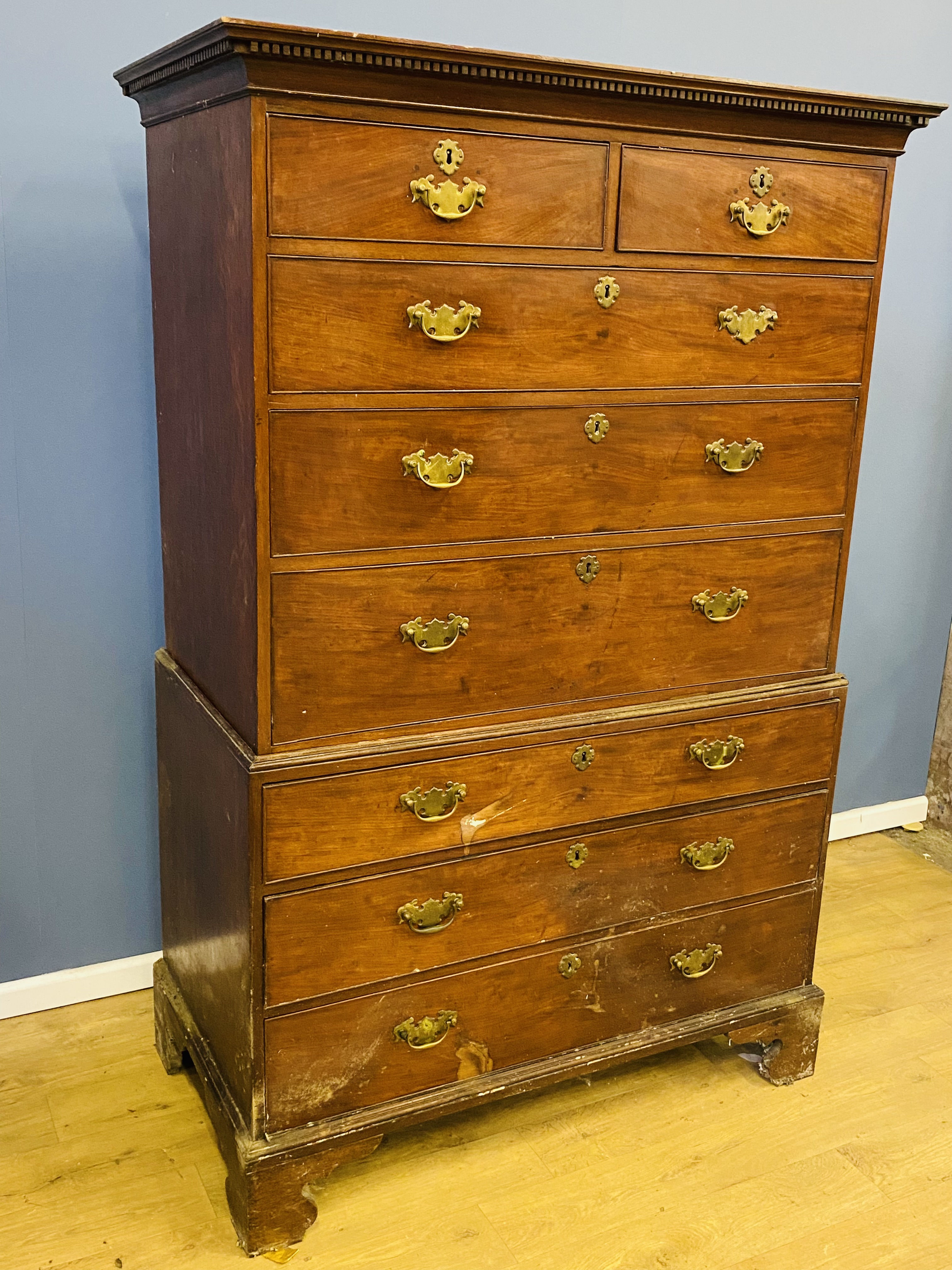 Victorian mahogany chest on chest - Image 4 of 5