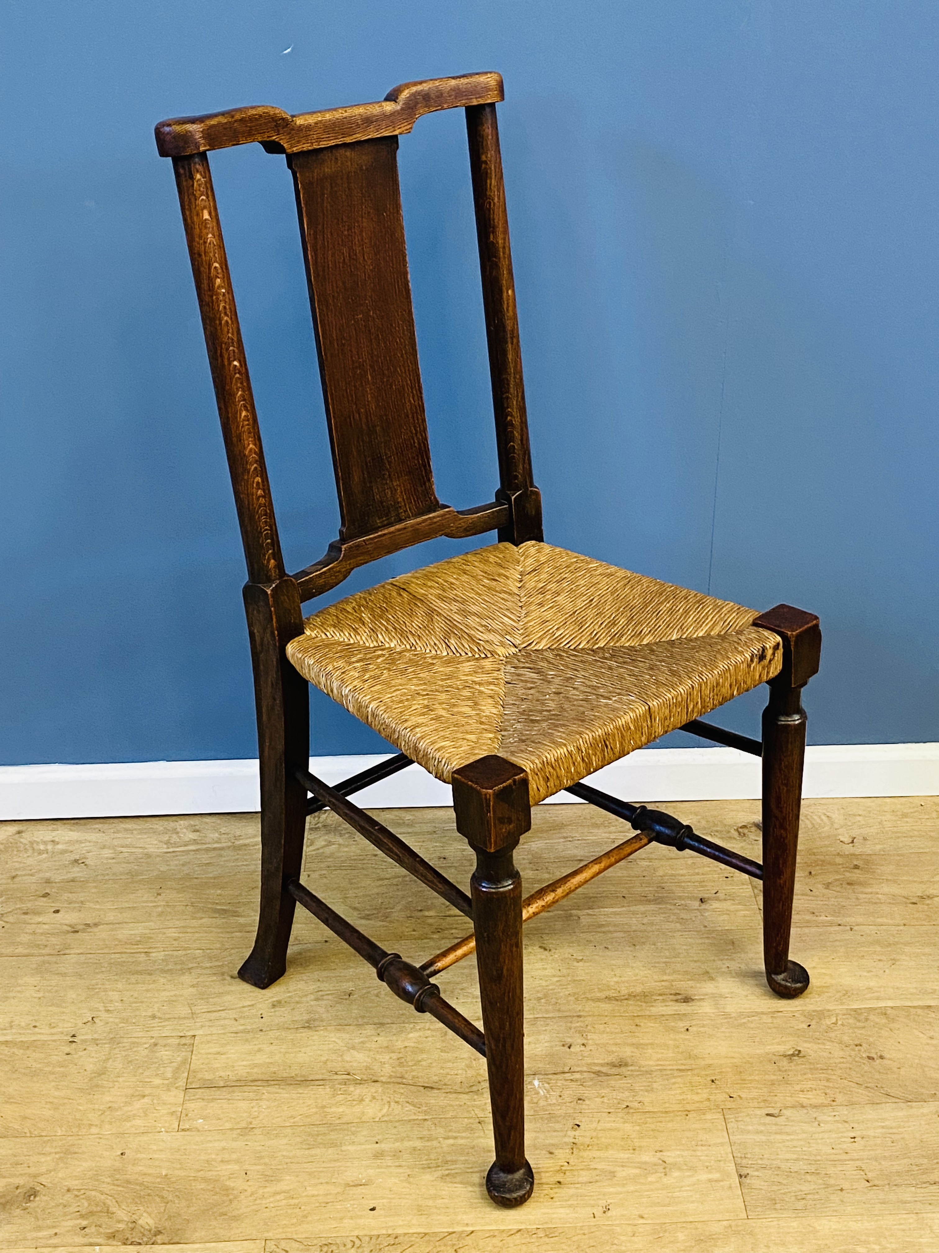 Seven oak framed dining chairs - Image 4 of 5