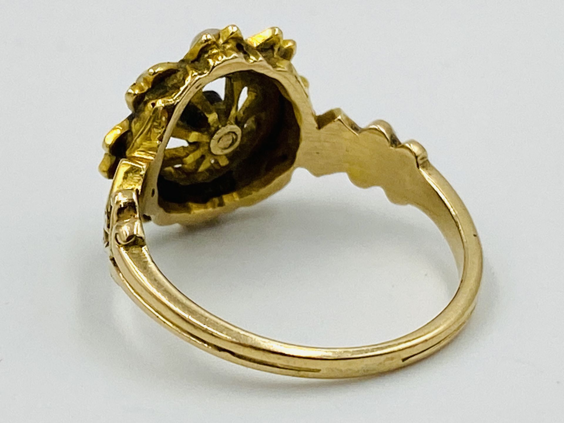 Gold, diamond and seed pearl ring - Image 3 of 4