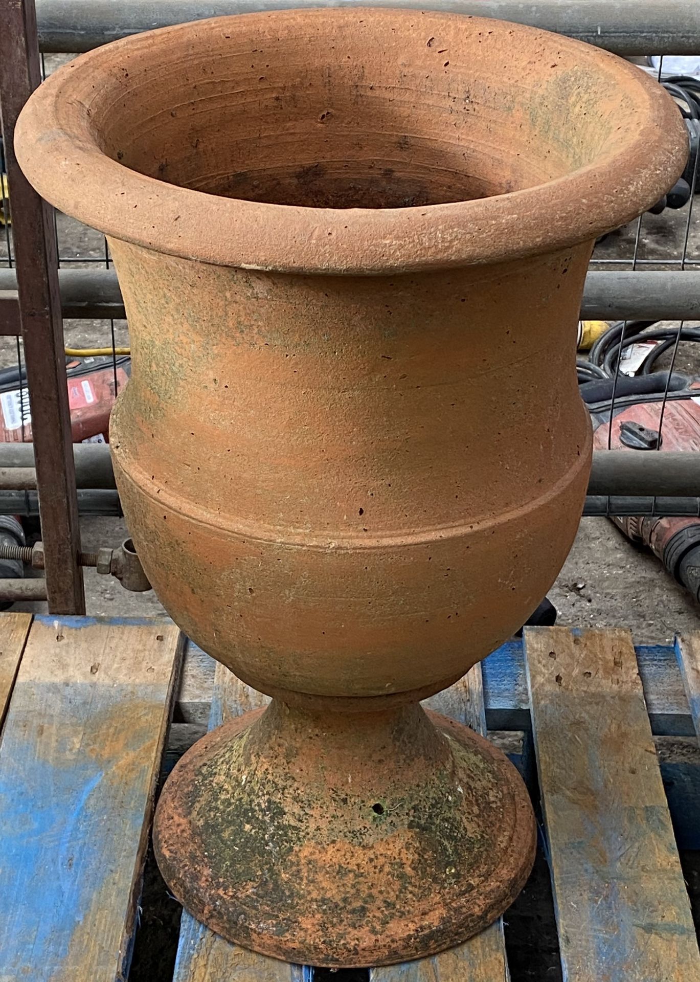 Terracotta urn planter. From the Estate of Dame Mary Quant