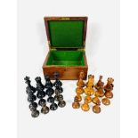 Boxwood and ebony Staunton style chess set