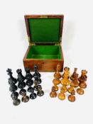 Boxwood and ebony Staunton style chess set