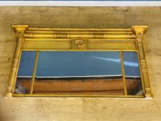 Victorian gold painted oak overmantel mirror