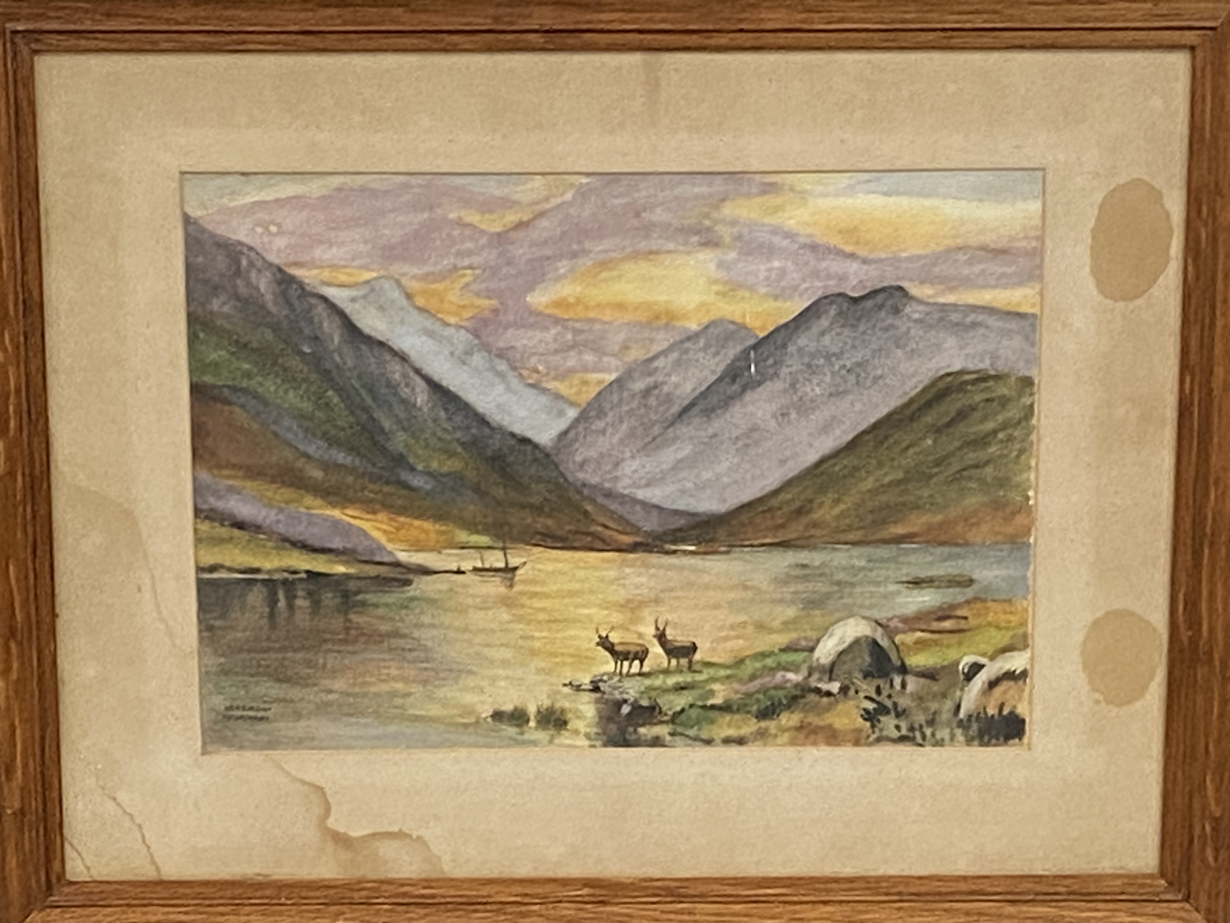 Brenda Norman, framed and glazed watercolour of a Scottish loch - Image 4 of 4