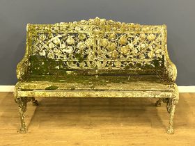 Cast metal garden bench. From the Estate of Dame Mary Quant