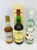 Three bottles of spirits