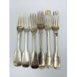 Six silver forks