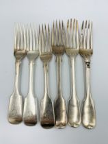 Six silver forks