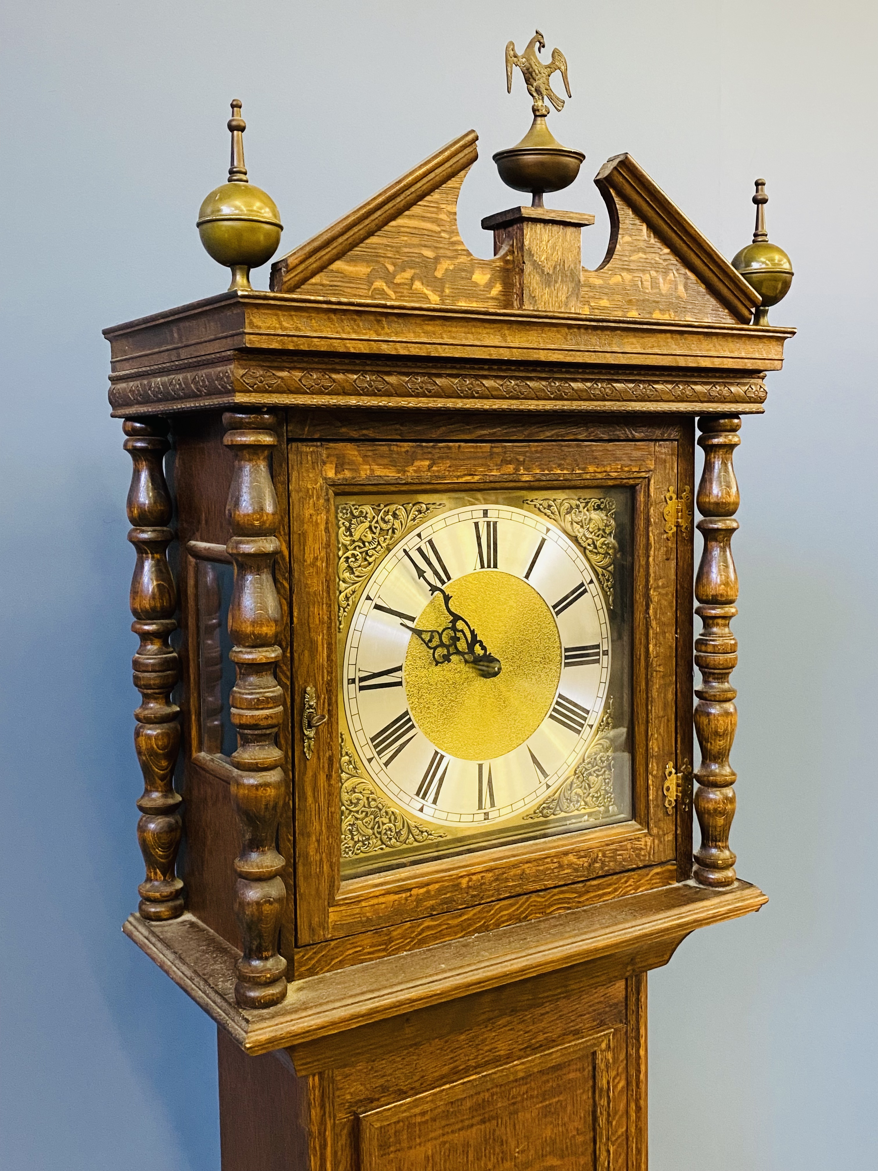 Oak cased longcase clock - Image 4 of 6
