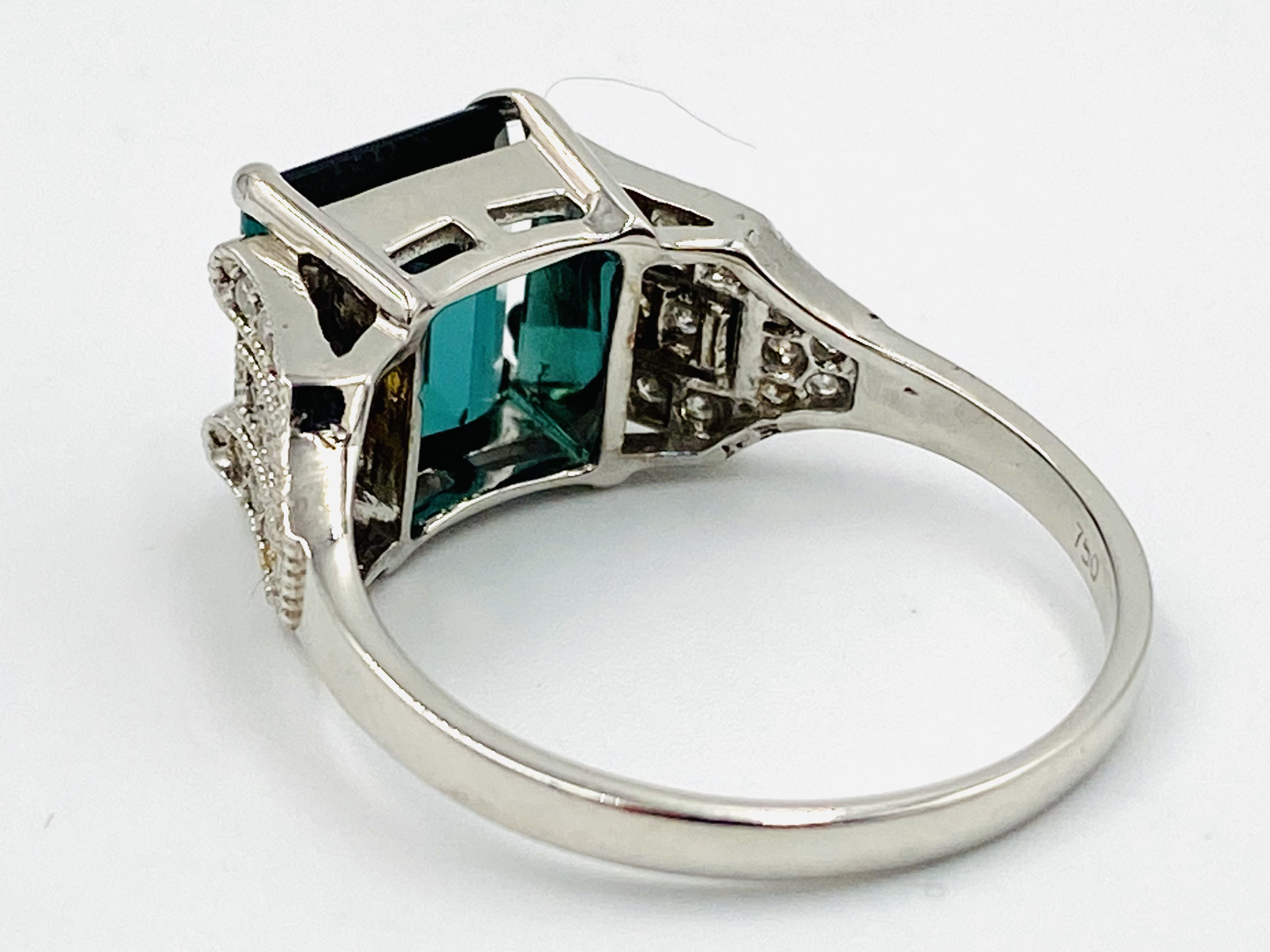 18ct white gold, tourmaline and diamond ring - Image 3 of 4