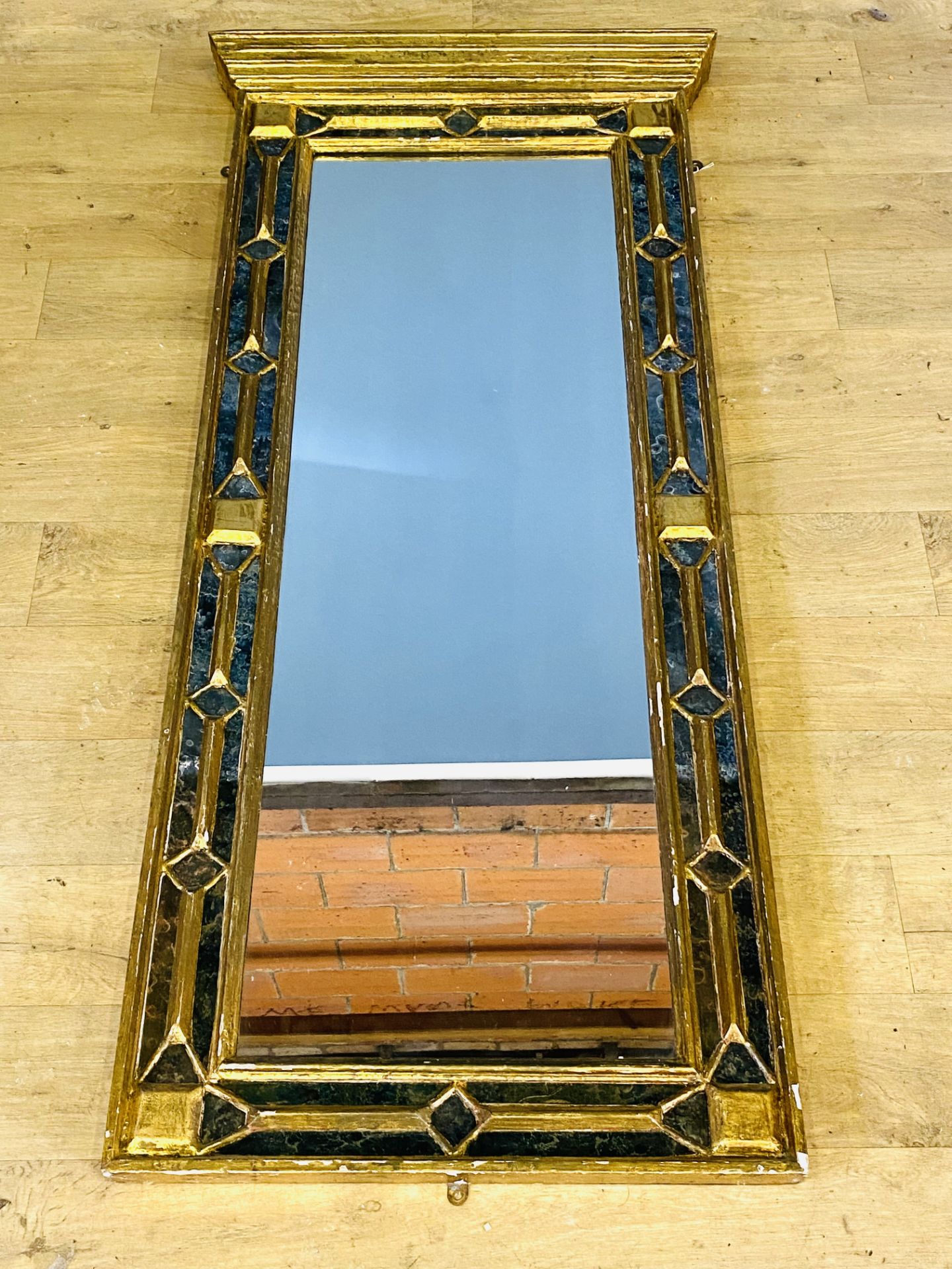 Gilt framed pillar mirror. From the Estate of Dame Mary Quant