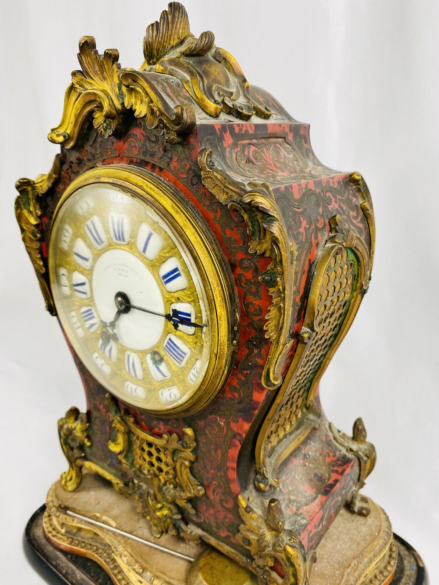 Victorian boulle work clock - Image 3 of 7