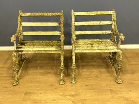 Pair of cast metal garden armchairs. From the Estate of Dame Mary Quant