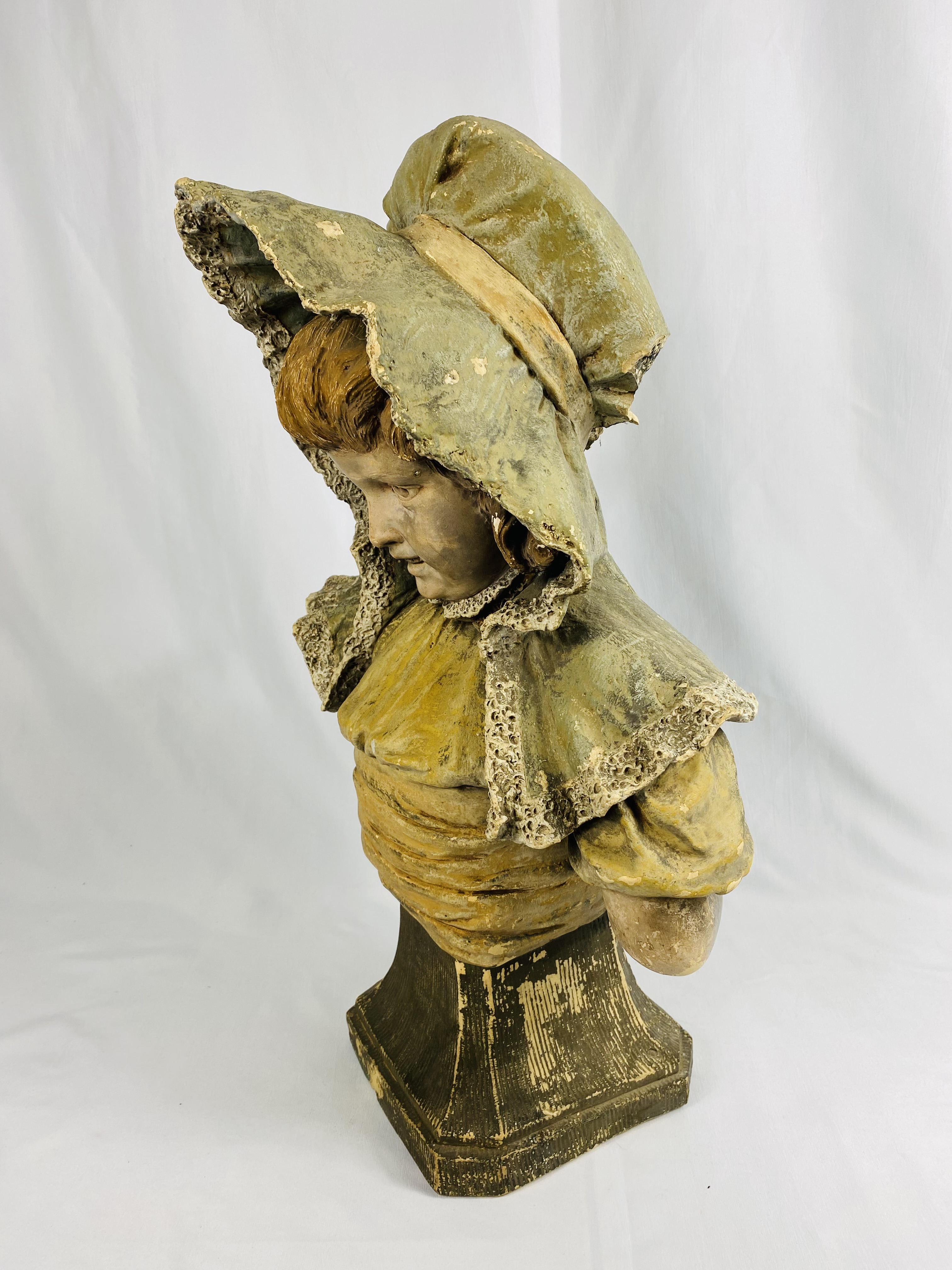 Pottery bust of an Edwardian girl. From the Estate of Dame Mary Quant - Image 3 of 4