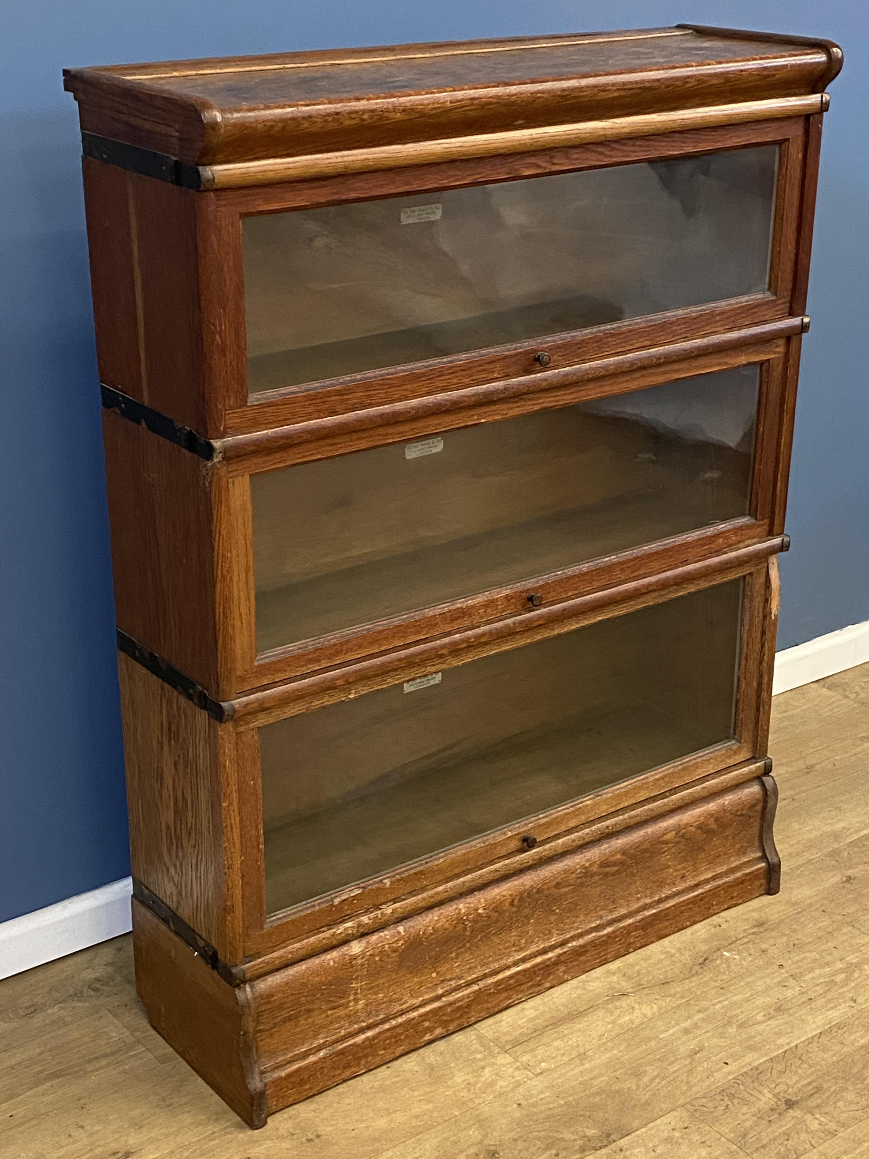 Three tier Globe-Wernicke bookcase - Image 2 of 5