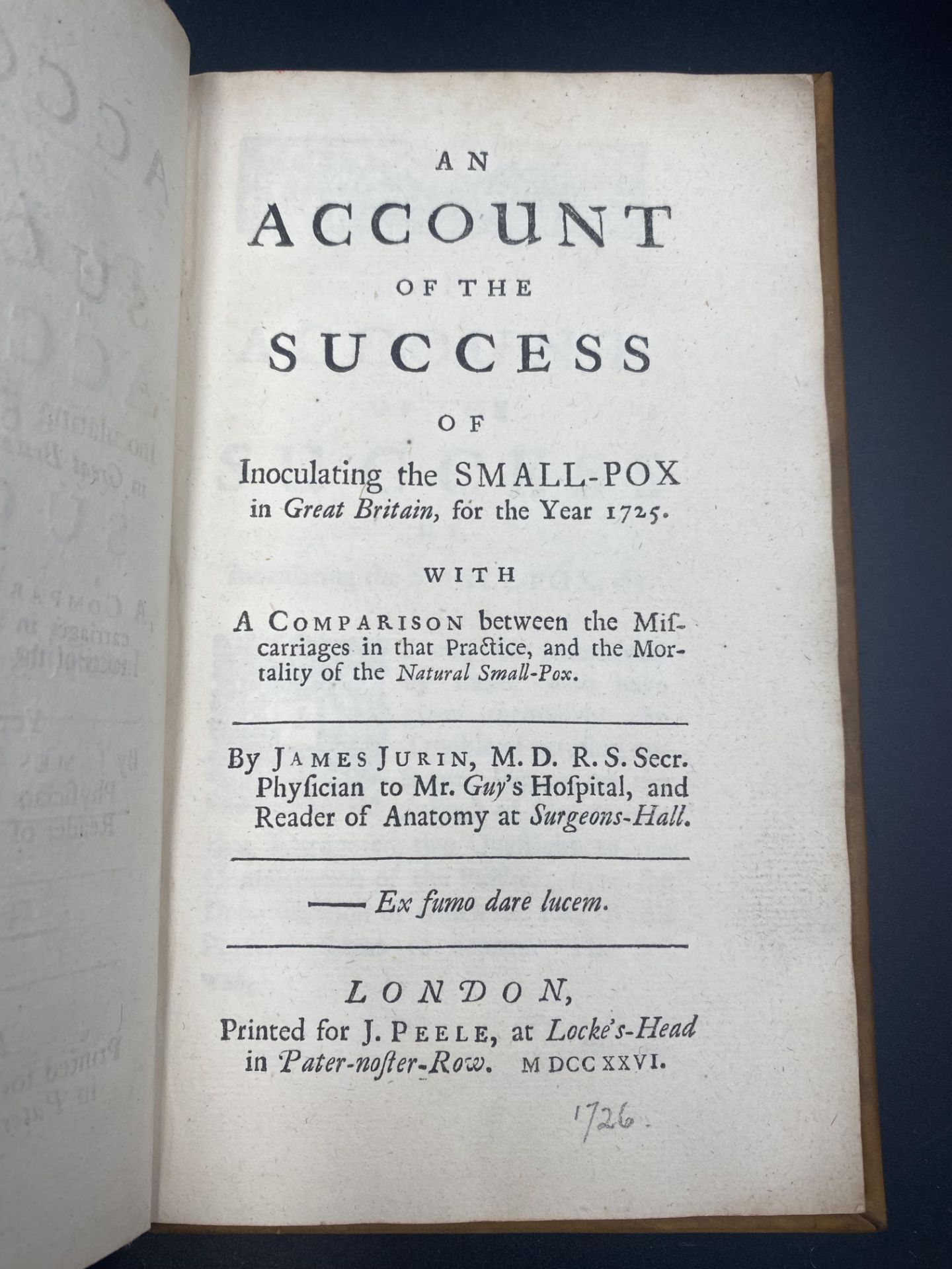 An Account of the Success of Inoculating the Small-Pox in Great Britain for the Year 1725 - Image 6 of 7