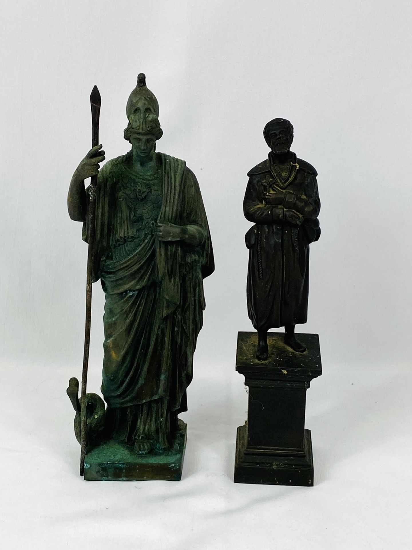 Two spelter figurines. From the Estate of Dame Mary Quant