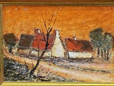 Oil on canvas of a cottage