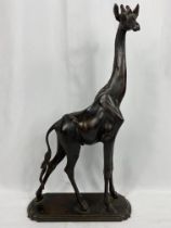 Bronzed figure of a giraffe. From the Estate of Dame Mary Quant