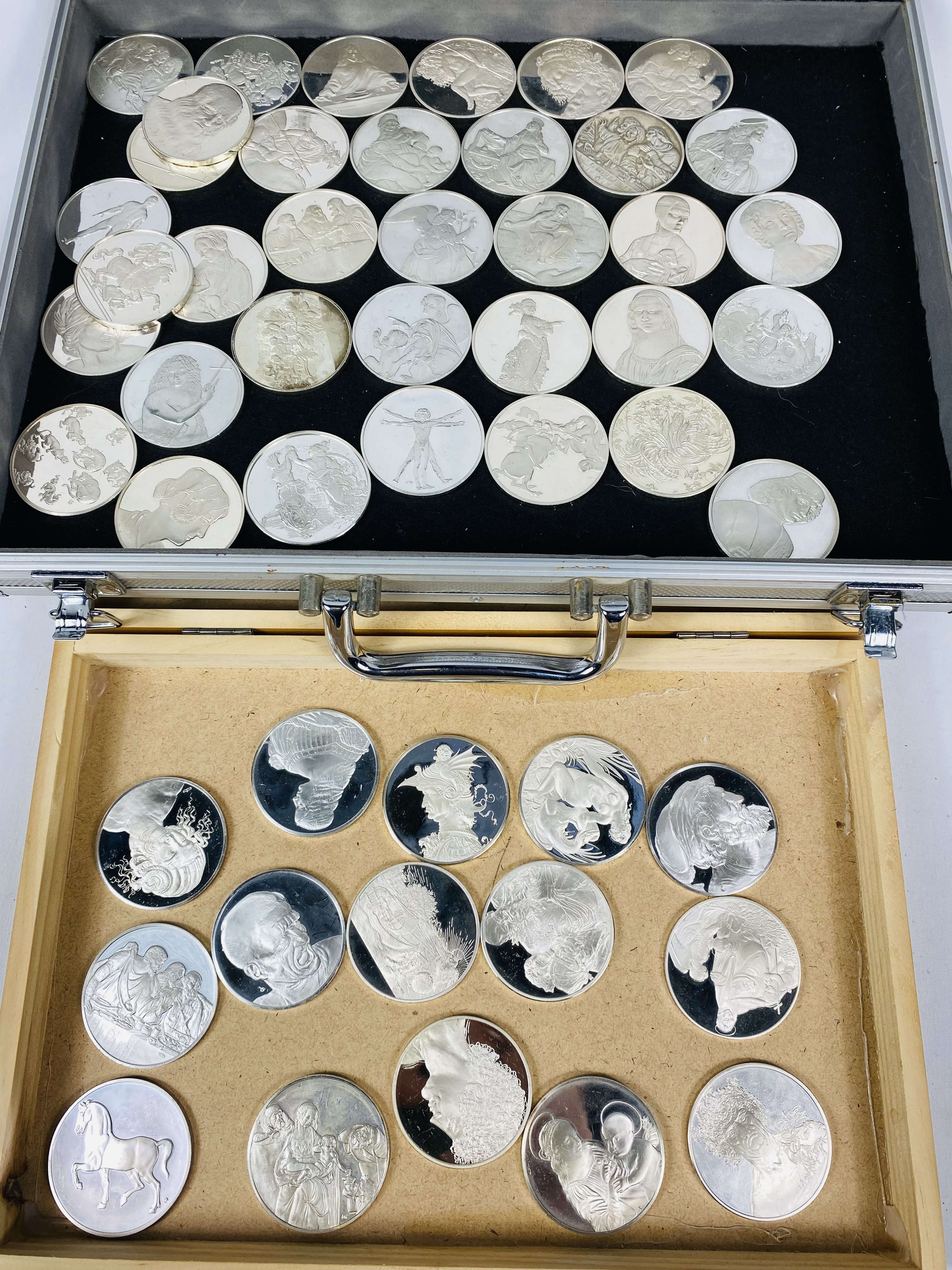 The Genius of Leonardo Da Vinci ' A collection of 49 silver medallions struck by John Pinches