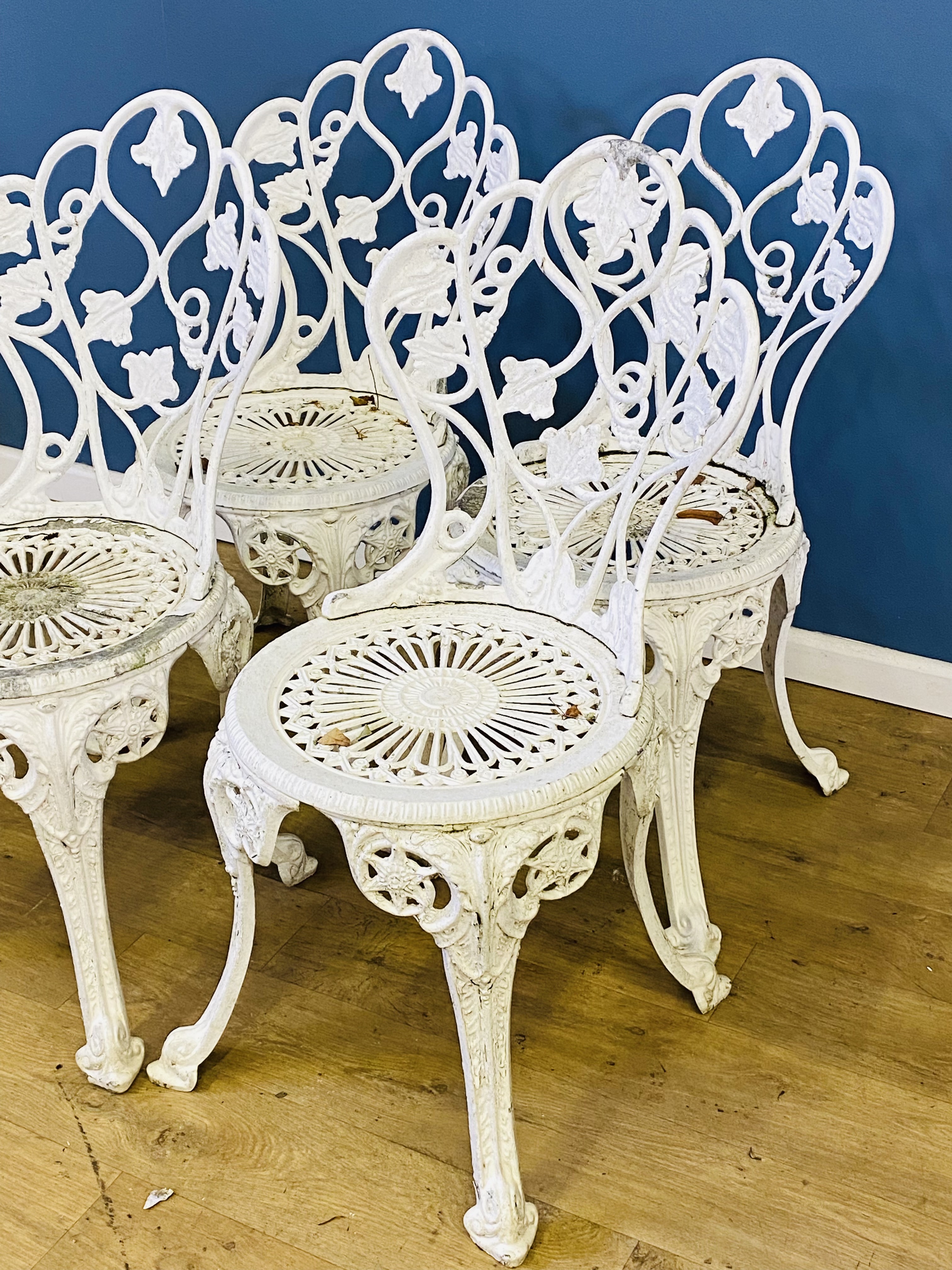 Set of four cast metal garden chairs. From the Estate of Dame Mary Quant - Image 3 of 4